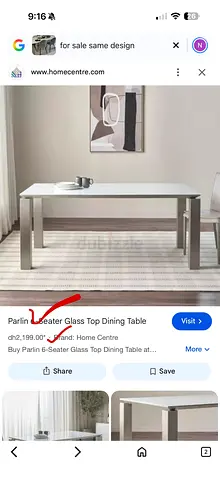 Home center Dining table with glass top