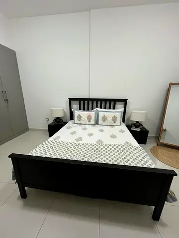 IKEA Malm-style Queen Bed Frame in Black with Headboard