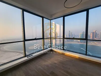 3-BR Apartment with Living Area Corner unit for Sale La Plage Tower Al Mamzar Sharjah Swimming pool