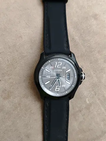Citizen Eco-Drive men's black sport watch with rubber strap - used