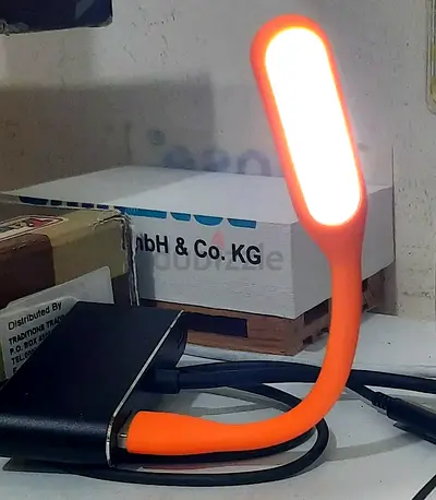 Portable USB LED Flexible Reading Light - Orange for free