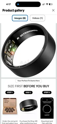 Ultrahuman Ring AIR - Smart Health & Fitness Ring - Size 10 (New)