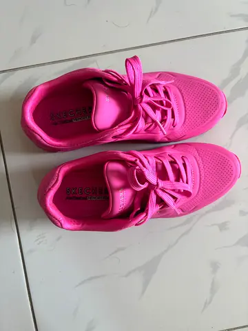 Skechers Air-Cooled Memory Foam Sneakers in Hot Pink