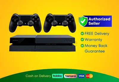 Sony PlayStation 4 - Fat - Black - 500GB with 2 Controller | New | Warranty | FREE Delivery
