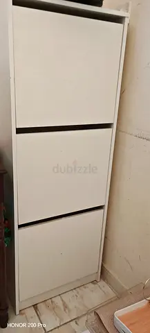 White 3-Drawer Shoe Cabinet / Slim Storage Unit