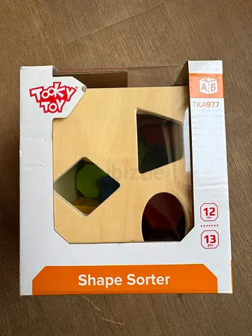Wooden Shape Sorter Toy - Toddler Educational Puzzle (Like New)