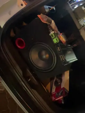 Car subwoofer box with amplifier and speakers - used