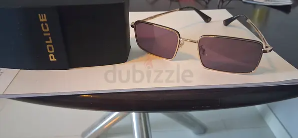 Police men's rectangular sunglasses with case - lightly used