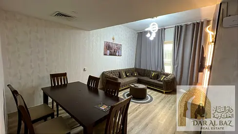 Furnished 2-bedroom apartment with a living room for sale in Garden City Towers, Al Humaidiyah, Ajman (includes a master bedroom). Located opposite th