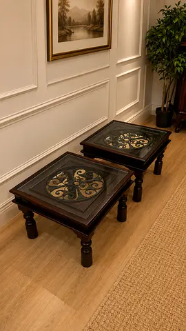 Marina Home Solid Wood Antique Side Tables