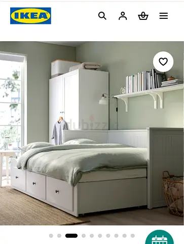 IKEA hemnes white storage day bed sofa frame with 3 drawers — never slept on, amazing condition