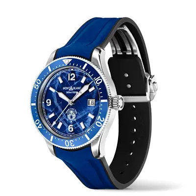 Montblanc 1858 Iced Sea Automatic Date 41mm Blue – Ref. 129370