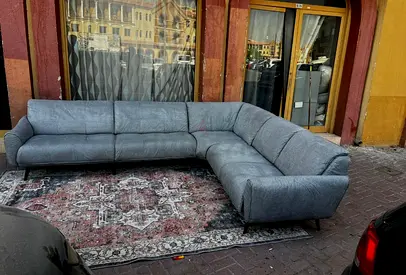 Gray color Natuzzi Editions L Shape Sofa