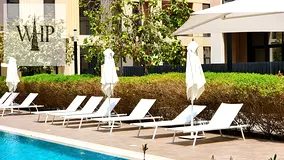 Spacious Furnished 1BR Balcony Swimming Pool View Parking Free