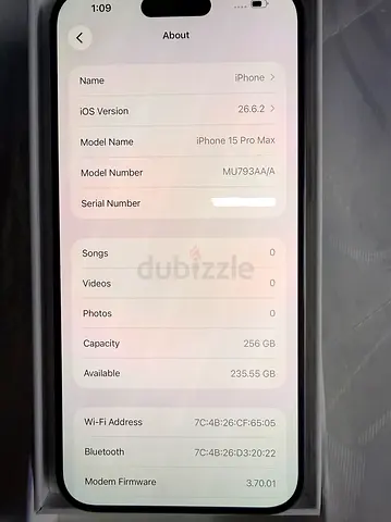 Apple iPhone 15 Pro Max 256GB TDR