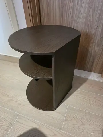3-Tier Round Wood Side Table – Espresso Brown