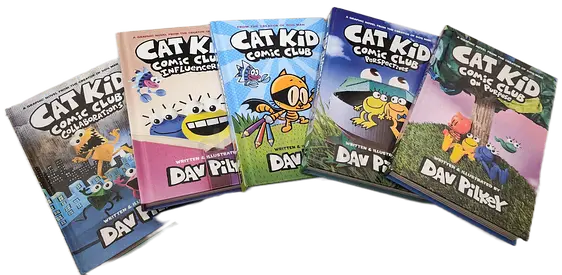 Original Cat Kid Comic Club — Complete 5-Book Set (Rukey) — excellent condition -hardcover