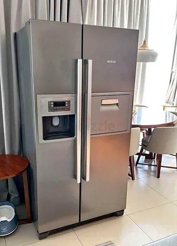 Bosch Side-by-Side Refrigerator with Ice & Water Dispenser - Silver
