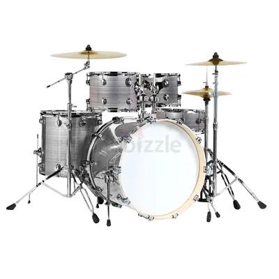 Steiner 5-Piece Full-Size Acoustic Drum Set – Silver