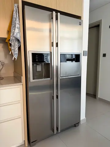 Stainless Steel Side-by-Side Refrigerator with Ice & Water Dispenser