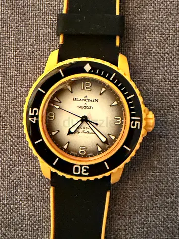 Original Blancpain x Swatch Fifty Fathoms style men's wristwatch - good condition