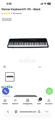 Steiner P-115 88-Key Digital Piano / Keyboard - Black