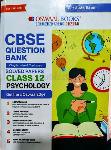 CBSE Class 12 Oswaal Psychology  Question Bank- Solved Papers & Chapterwise study Notes- mind maps