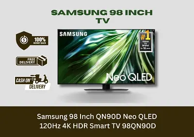 Samsung 98 Inch New Neo QLED 120Hz 4K HDR Smart TV 98QN90D - Warranty - Free Fast Delivery All UAE