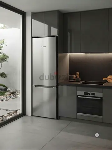 Bosch Silver Bottom-Freezer Refrigerator – Good Condition | Premium Fridge Freezer