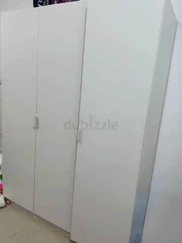 White 3-door Wardrobe / Armoire in Good Condition