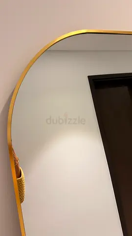 gold-framed mirror (slim, modern) - good condition
