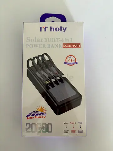 Solar built 4-in1 power bank 20,000 mAh