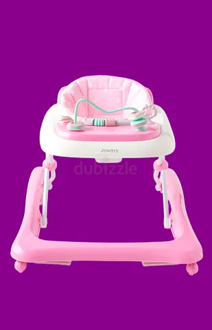Lightweight Pink Baby Walker with Activity Tray and Padded Seat