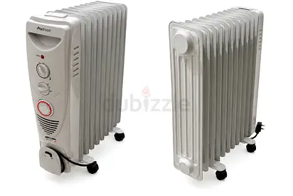 Portable Oil-Filled Radiator Heater - 11 Fins, Adjustable Thermostat