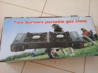 Portable Two-Burner Gas Stove - Compact, Used (with box)
