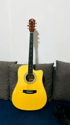 Used Yellow Cutaway Acoustic Guitar - Good Condition