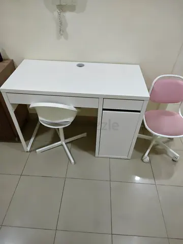 Kids White Study Desk with Storage Drawer, Cabinet - Excellent Condition