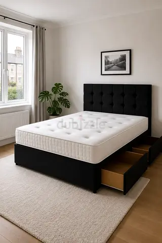 Luxury Fabric Bed Frame With Stylish Modern Design Headboard