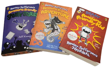 Original book, Diary of an Awesome Friendly Kid trilogy by Jeff Kinney - 3 paperback books