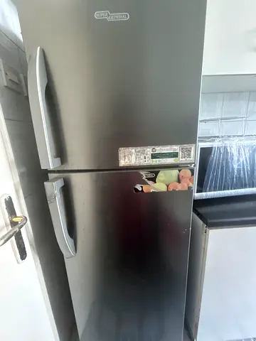 Used stainless steel double-door refrigerator - excellent working condition