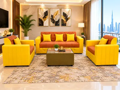 .

Beautiful 5-Seater Sofa Set with Cushions
Premium-looking 5-seater sofa suitable for modern inter