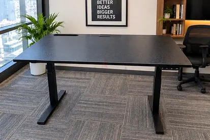 Electric Height-Adjustable Standing Desk - Large Black Top