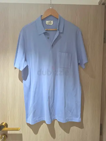 Authentic Hermes Light blue men's polo shirt, size medium, gently used