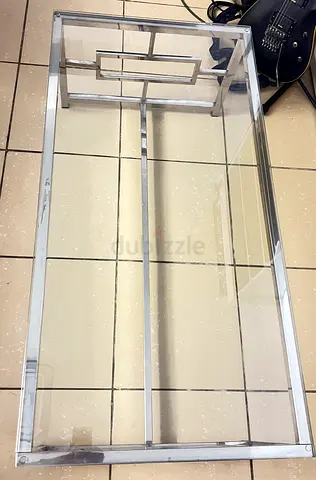 Glass Top Coffee Table with Metal Frame - Good Condition