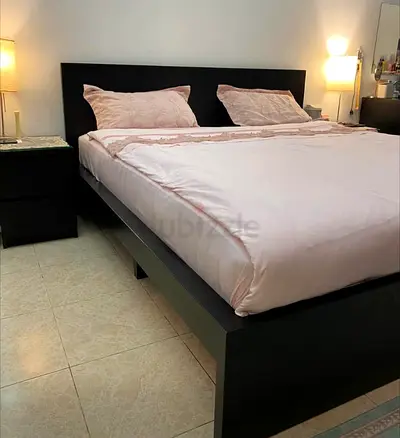 Ikea Queen size bed with mattress and storage drawers