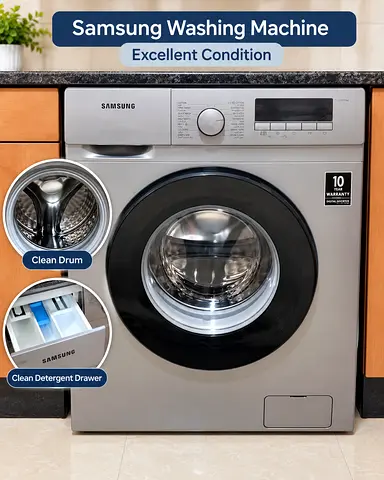 Samsung front-load washing machine in excellent condition. Very clean, barely used and fully functio
