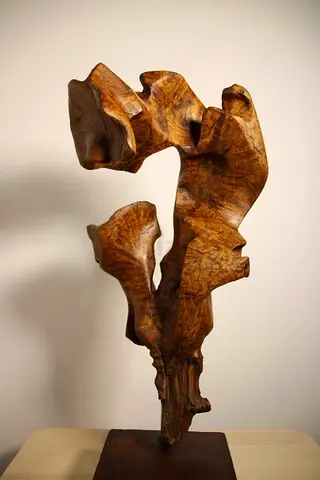 A Robert Guess original 1/1 abstract wooden sculpture in Namibian desert wild olive wood