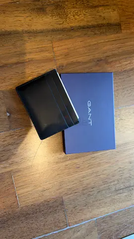 GANT black leather card holder with original box