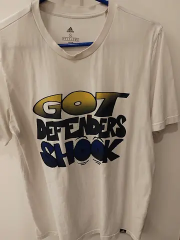 White Adidas 'Got Defenders?' Graphic T‑Shirt Size S