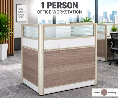 1 Person Office Workstation – Office Table with Privacy Panels